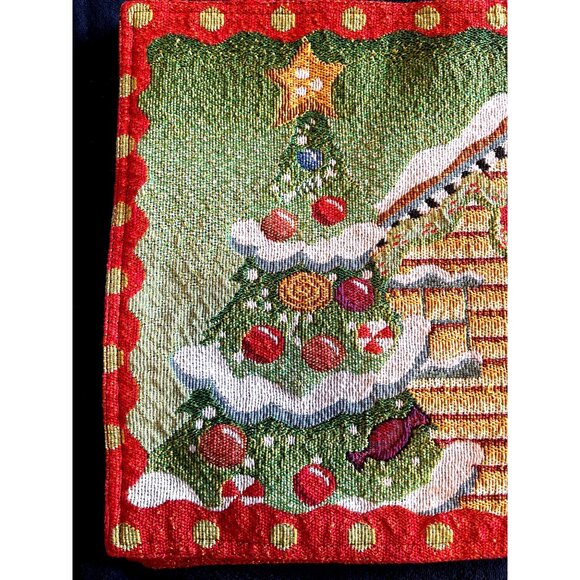 Gingerbread Christmas Tree Tapestry Decorative Holiday Placemats 18x12 Set of 4 - Picture 6 of 8